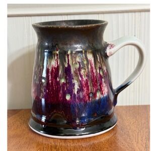 Edgecomb Potters Drip Mug Handmade Whale Tail